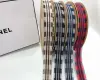 Jianjian Fur and beard two-color checkered belt Korean fashion webbing clothing accessories details Picture